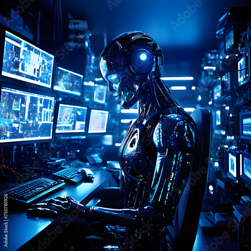 cyber person with futuristic