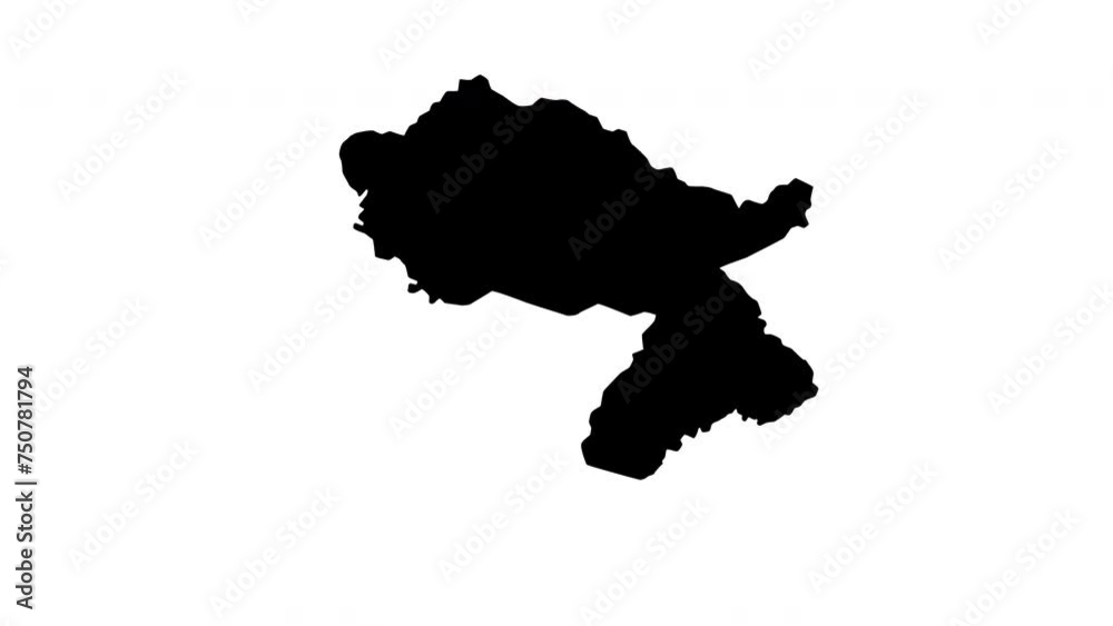 animated video of the map of Dahuk in Iraq