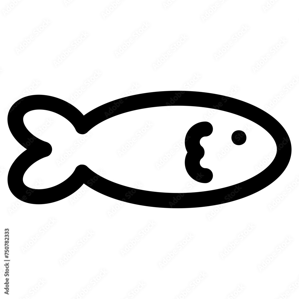 fish icon, simple vector design