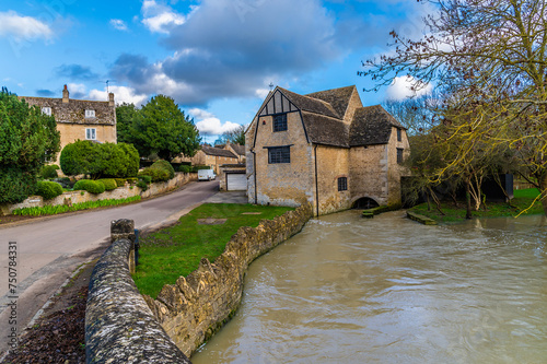 A view up Mill Street in Duddington, UK on a bright sunny day