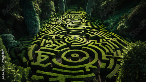 a maze with many bushes