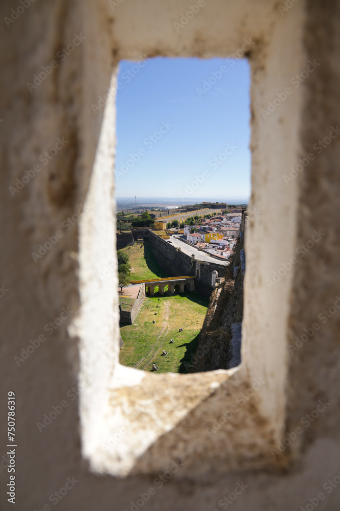 Views of Elvas town, Portugal, from the British Milit