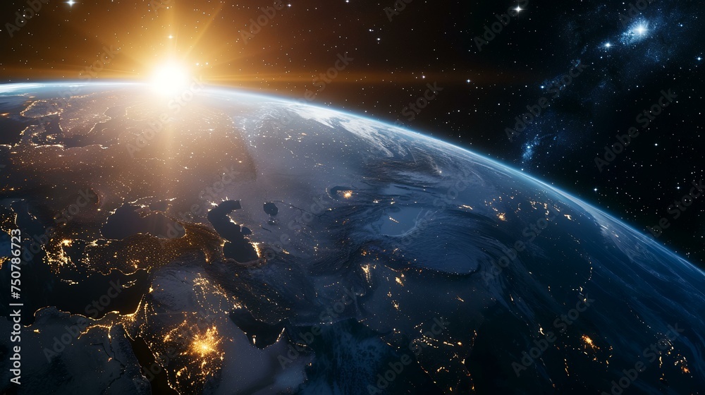 Fototapeta premium Abstract Earth planet in outer space 