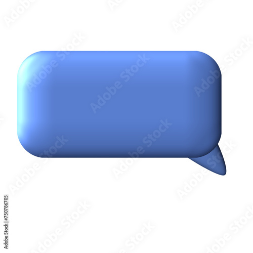 3D blue speech bubble - blue callout element 