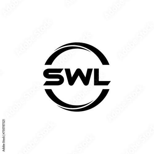 SWL letter logo design with white background in illustrator  cube logo  vector logo  modern alphabet font overlap style. calligraphy designs for logo  Poster  Invitation  etc.