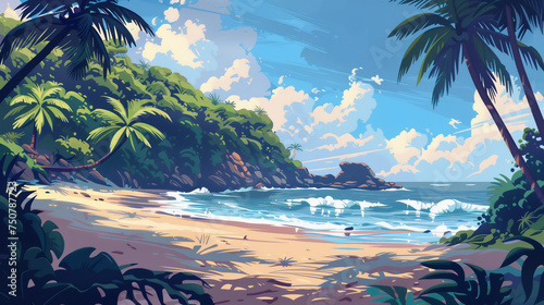Nature tropical beach landscape with copy space 