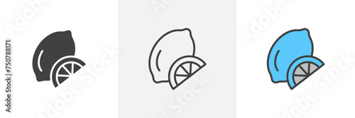 Lemon Isolated Line Icon Style Design. Simple Vector Illustration