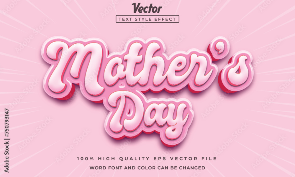 Mother's day text editable style effect