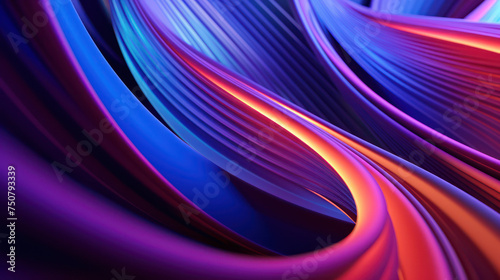 Abstract Wave of Bright Lights: Red, Digital, and Neon Motion Blur in Modern Space