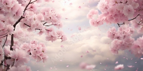 Whispers tale garden of Sakura. AI generated illustration