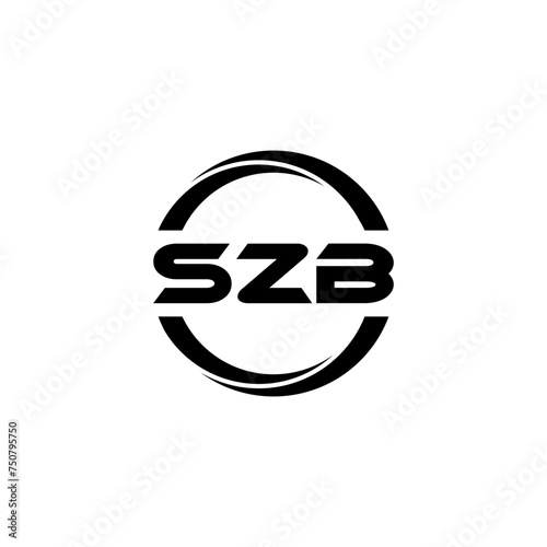 SZB letter logo design with white background in illustrator  cube logo  vector logo  modern alphabet font overlap style. calligraphy designs for logo  Poster  Invitation  etc.
