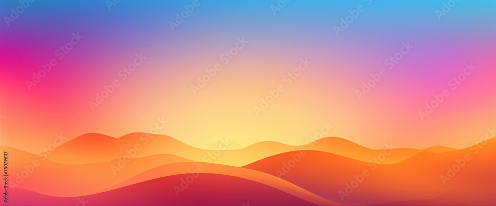 Vibrant sunrise gradient background bursting with life, mixing radiant colors to inspire graphic design endeavors.