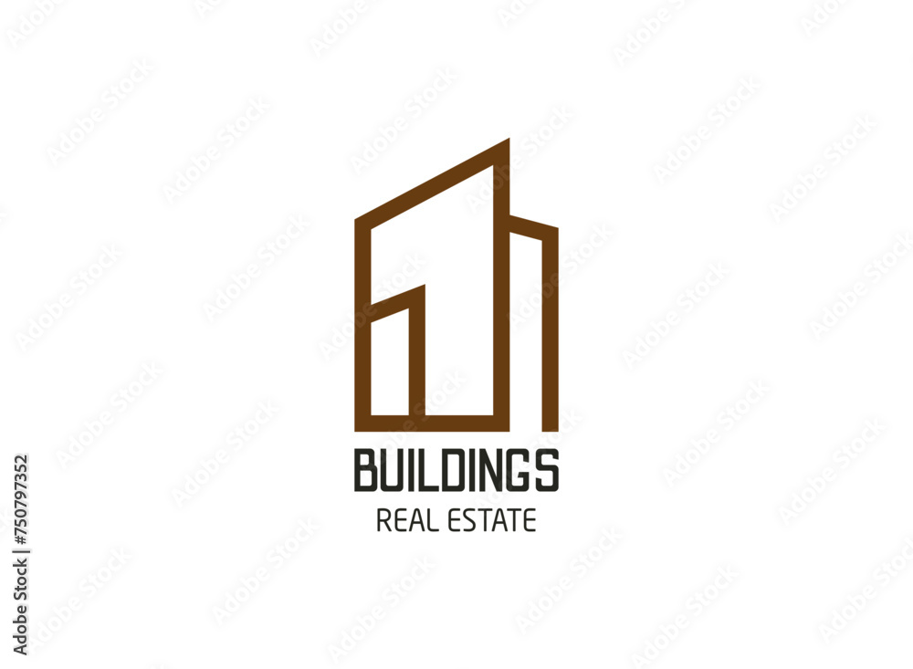 Real estate, architecture, construction logo design vector illustration
