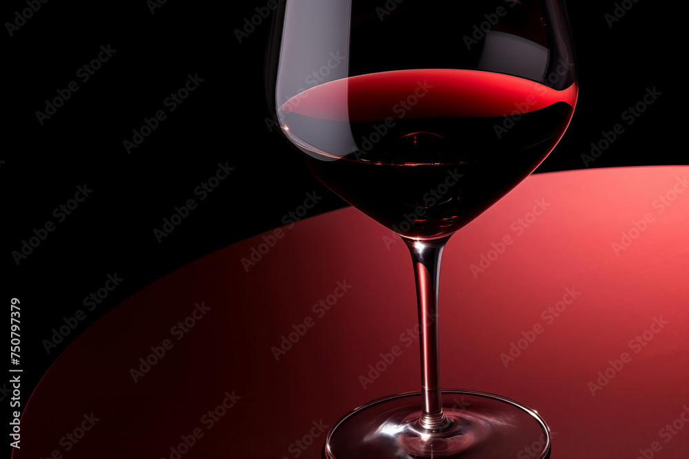 Elegant Red Wine Glass - obrazy, fototapety, plakaty 