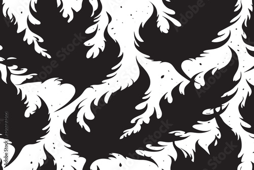 Fototapeta Naklejka Na Ścianę i Meble -  vector image black texture on pure white background, vector illustration background texture
