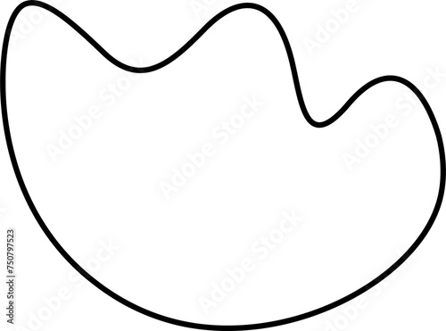 Black outline abstract simple shape png