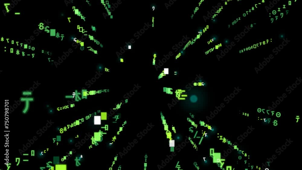 green Digital rain in black background, Animation backward matrix. green Digital rain in black background, Animation backward matrix.