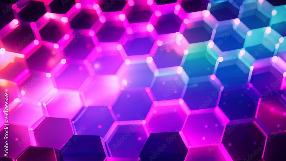 Abstract background with glowing hexagons. 3d rendering, 3d illustration. Abstract background hexagon pattern with glowing lights, AI Generated Abstract background with glowing hexagons. 3d rendering, 3d illustration. Abstract background hexagon pattern with glowing lights, AI Generated