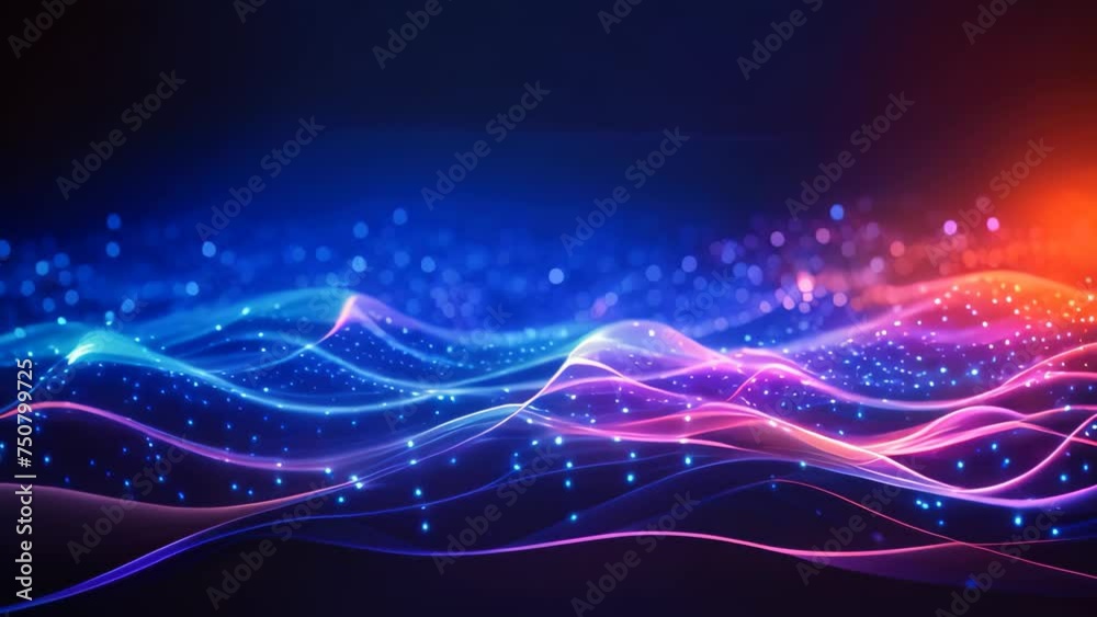 custom made wallpaper toronto digitalAbstract technology background with glowing lines and particles Illustration. Abstract Background Science Technology, AI Generated