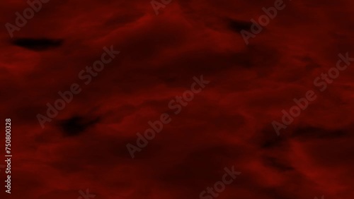 red background with clouds