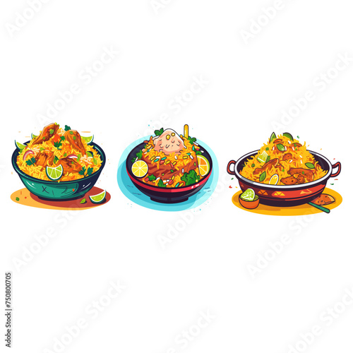 biryani basmati rice food set sticker