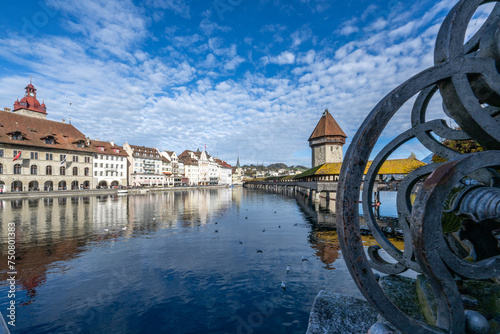 City of Lucerne in Switzerland with famous Kapellbrücke, Switzerland