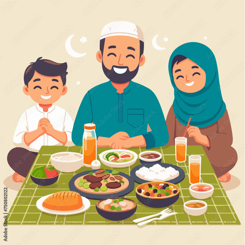 islamic holiday banner poster illustration ramadan family islamic holiday banner poster illustration ramadan family
