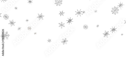 Gentle Snow Drift: Mind-Blowing 3D Illustration of Falling Holiday Snowflakes