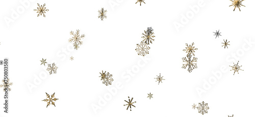 Sparkling Snowfall: Dynamic 3D Illustration of Falling Christmas Snowflakes