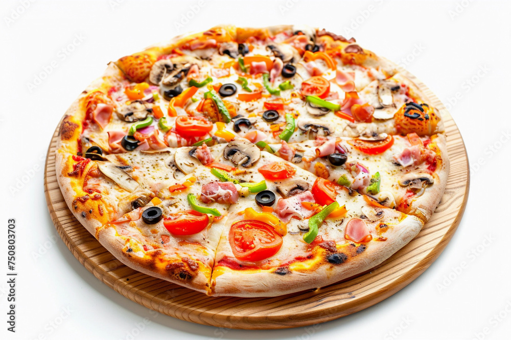 pizza isolated on a white background. delicious traditional food pizza isolated on a white background. delicious traditional food