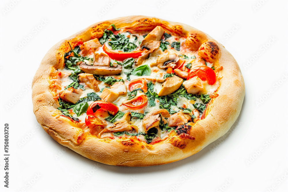 pizza isolated on a white background. delicious traditional food