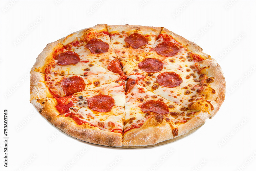 pizza isolated on a white background. delicious traditional food