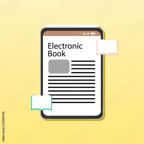 Electric Book Flat Vector Ilustration