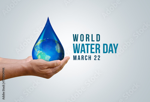 World Water Day Concept. Water for peace. Saving water and world environmental protection concept- Environment day and earth day.