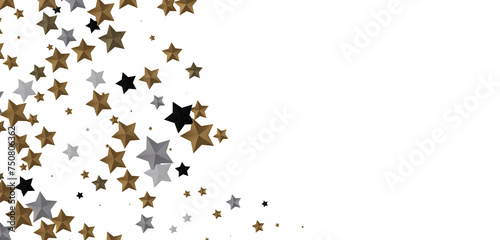 XMAS Holiday golden decoration, glitter frame isolated -