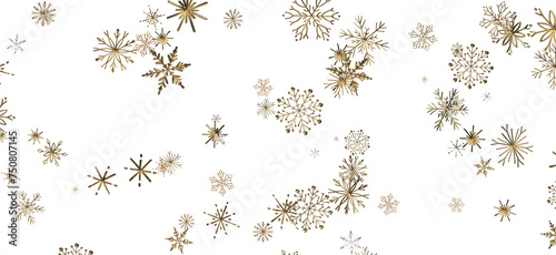 Sparkling Snowfall: Dynamic 3D Illustration of Falling Christmas Snowflakes