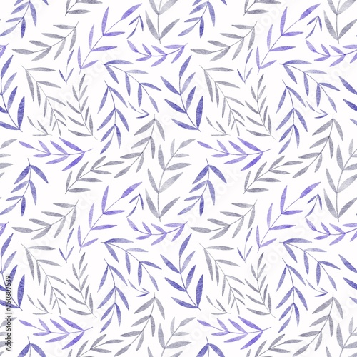 watercolor seamless pattern with leaves