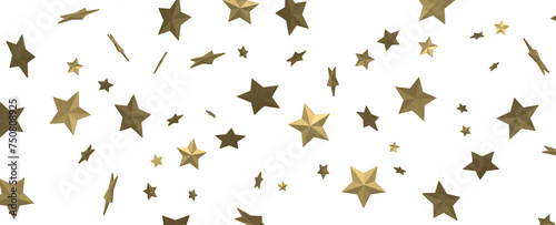 XMAS Stars - Banner with golden decoration. Festive border with falling glitter dust and stars.