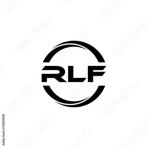 RLF letter logo design with white background in illustrator, cube logo, vector logo, modern alphabet font overlap style. calligraphy designs for logo, Poster, Invitation, etc. photo