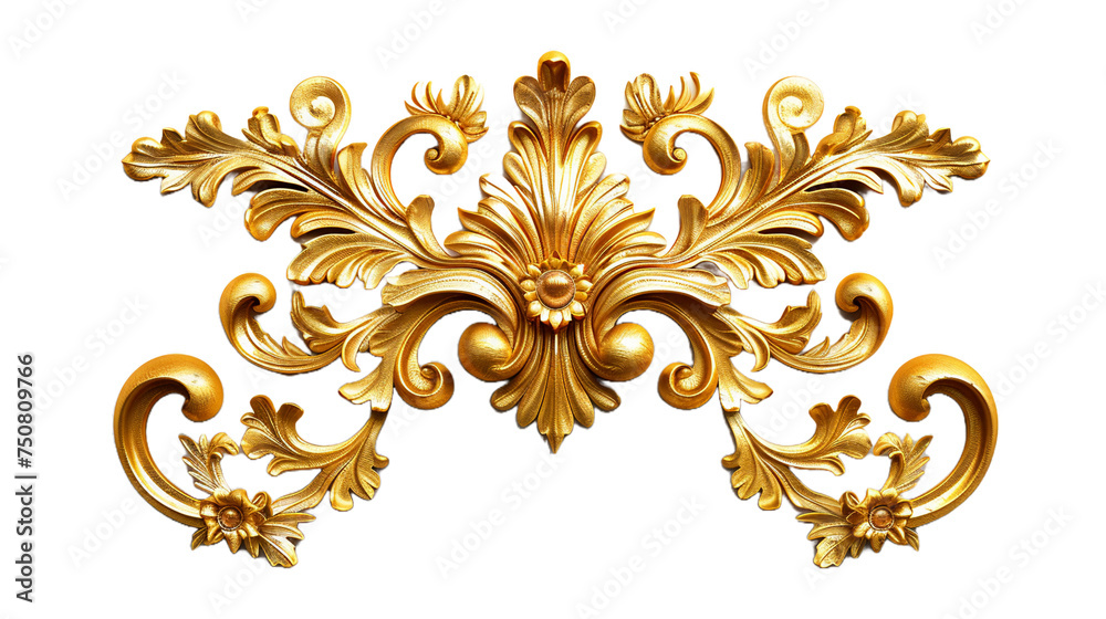 Golden baroque ornament elements on transparent background Remove png Golden baroque ornament elements on transparent background Remove png
