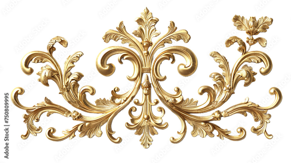 Golden baroque ornament elements on transparent background Remove png Golden baroque ornament elements on transparent background Remove png