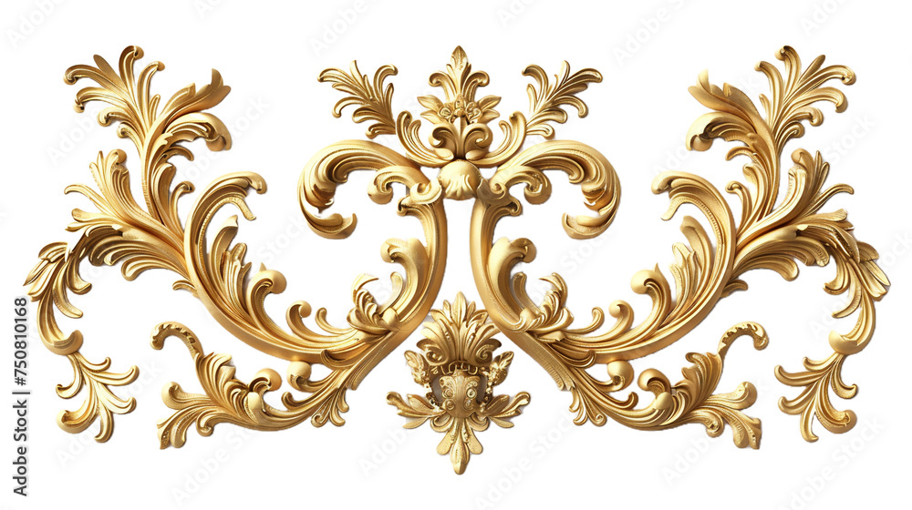 Golden baroque ornament elements on transparent background Remove png Golden baroque ornament elements on transparent background Remove png