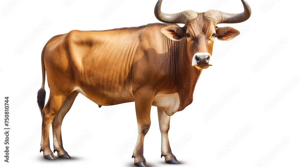 male banteng isolated on white background сreated with Generative Ai male banteng isolated on white background сreated with Generative Ai