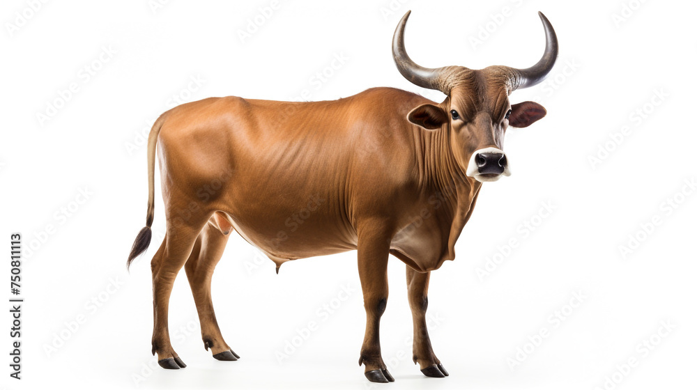 male banteng isolated on white background сreated with Generative Ai male banteng isolated on white background сreated with Generative Ai