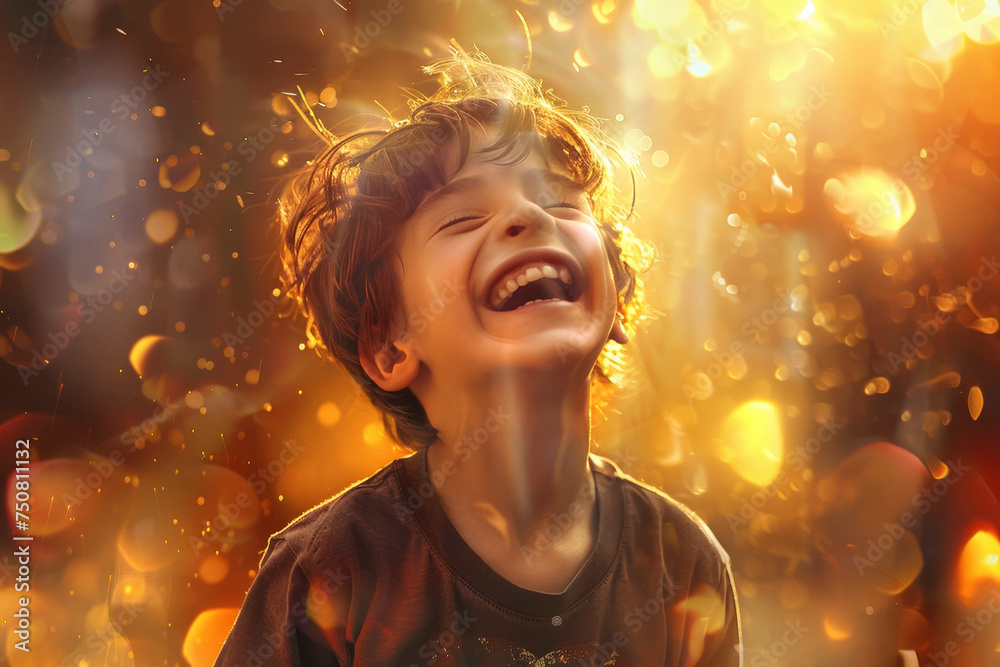 Child's Laughter in Golden Light Child's Laughter in Golden Light