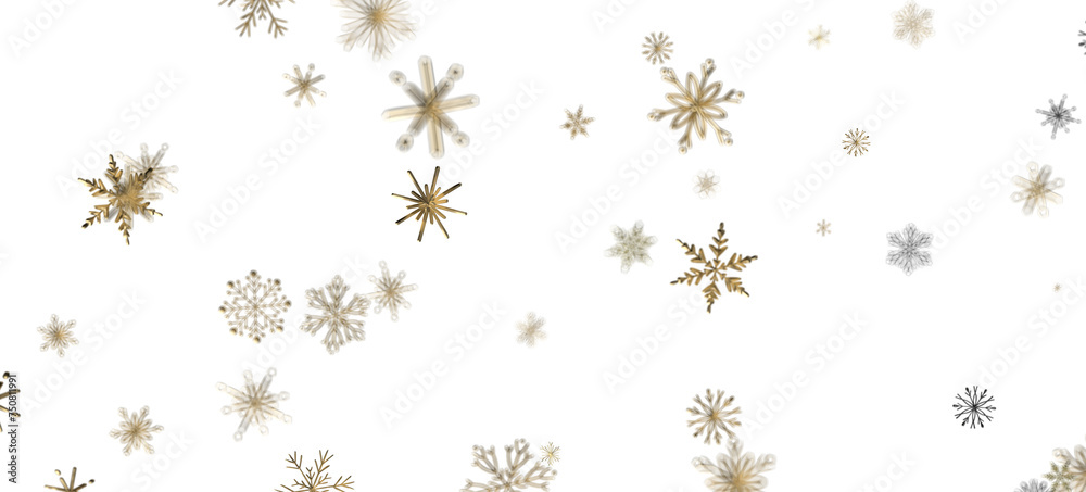 Whirling Snowstorm: Astonishing 3D Illustration Depicting Descending Festive Snowflakes Whirling Snowstorm: Astonishing 3D Illustration Depicting Descending Festive Snowflakes