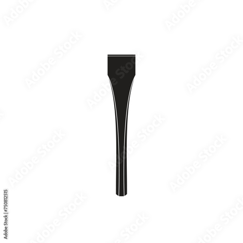 Vintage retro hipster chisel. Traditional silhouette icon carpentry tools on white background.