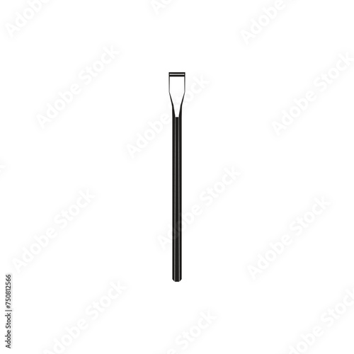 Vintage retro hipster chisel. Traditional silhouette icon carpentry tools on white background.
