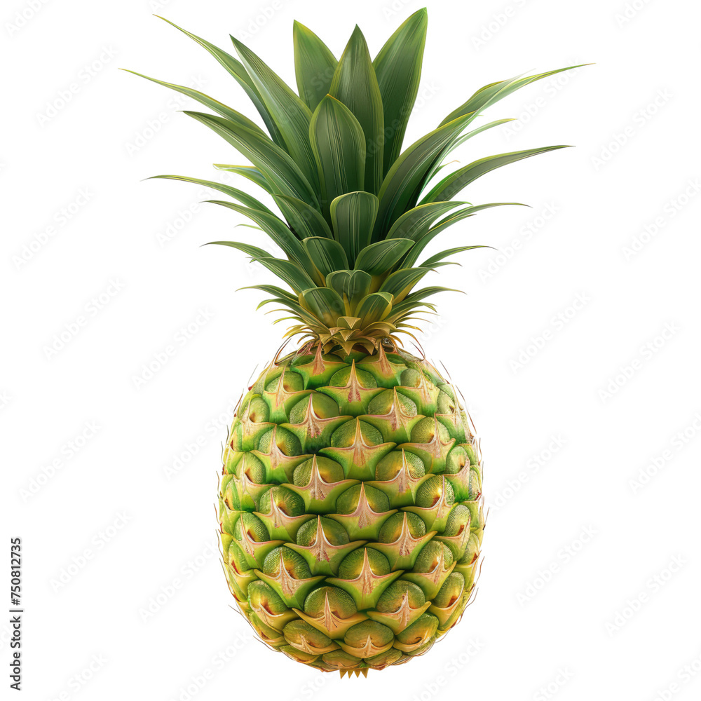 Obraz premium Photo of pineapple fruit isolated on transparent background