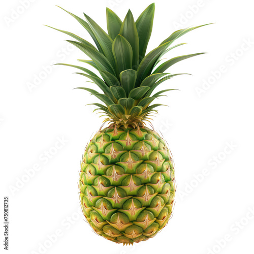 Photo of pineapple fruit isolated on transparent background